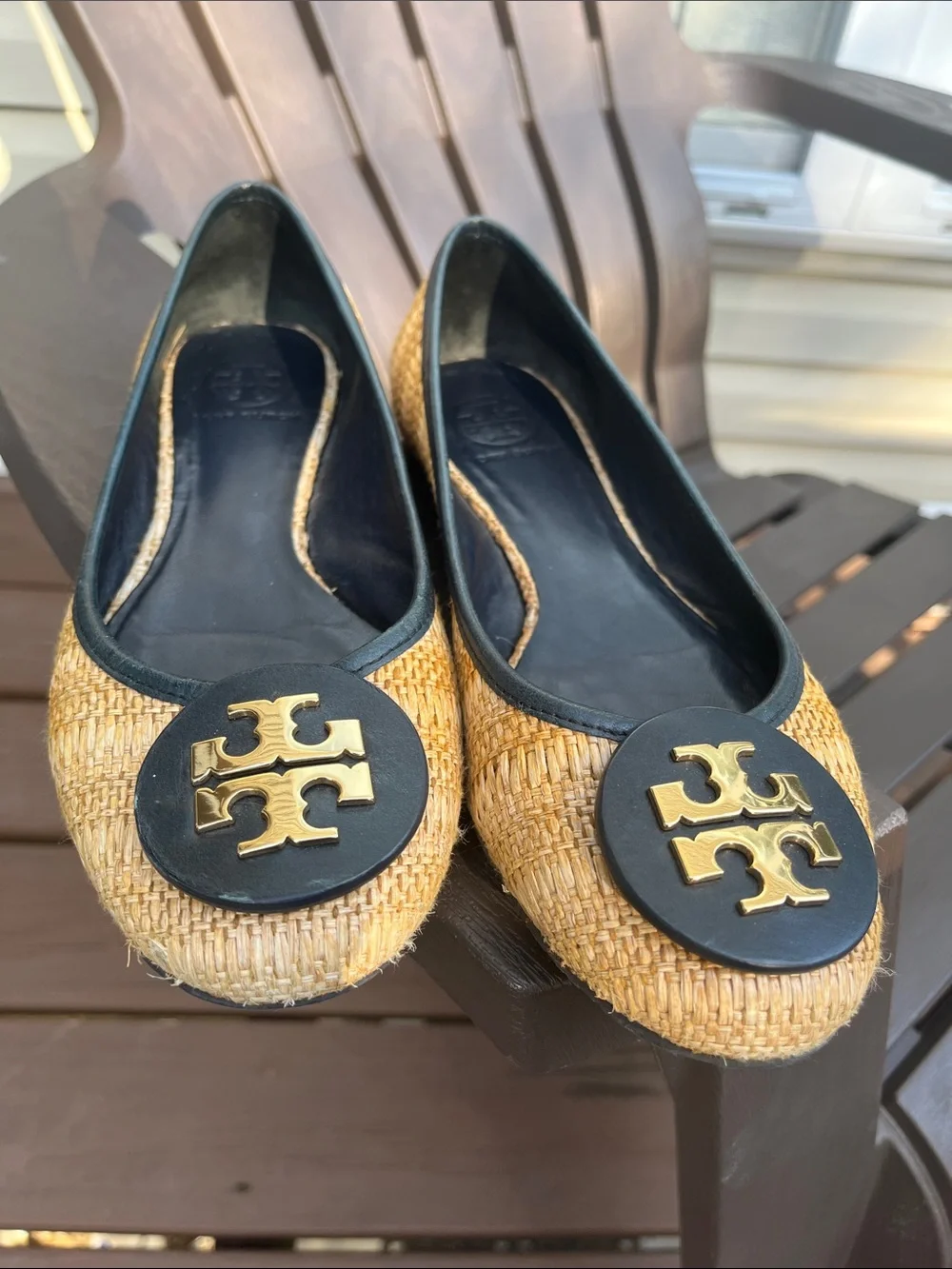 Tory Burch Reva Raffia flats size 9 M